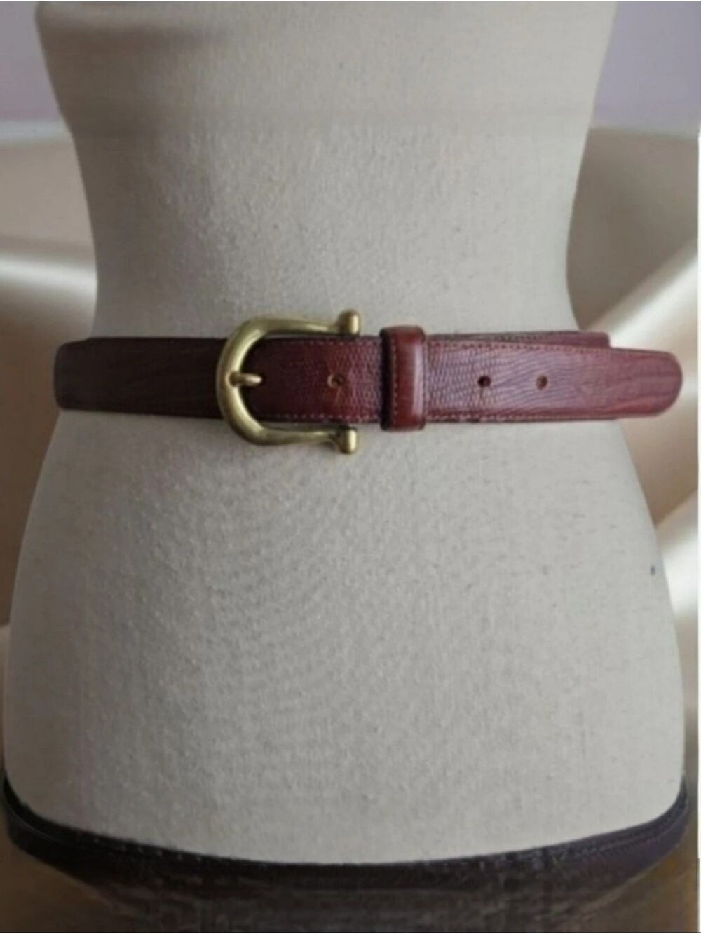 Vintage La Doppia Vita Made in Italy Chestnut Brown Leather Belt Size 30